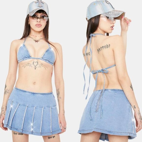 Dolls Kill Talk It Out Skirt Set - Picture 2 of 12